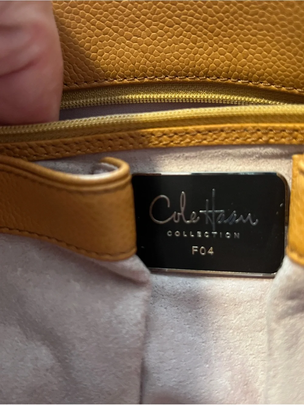 Cole Haan Handbag in Cognac Brown with Silver Hardware